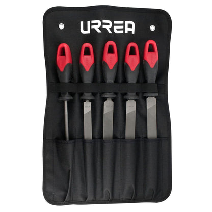 Urrea UFJB5 Juego de limas combinadas con mango , 5 piezas