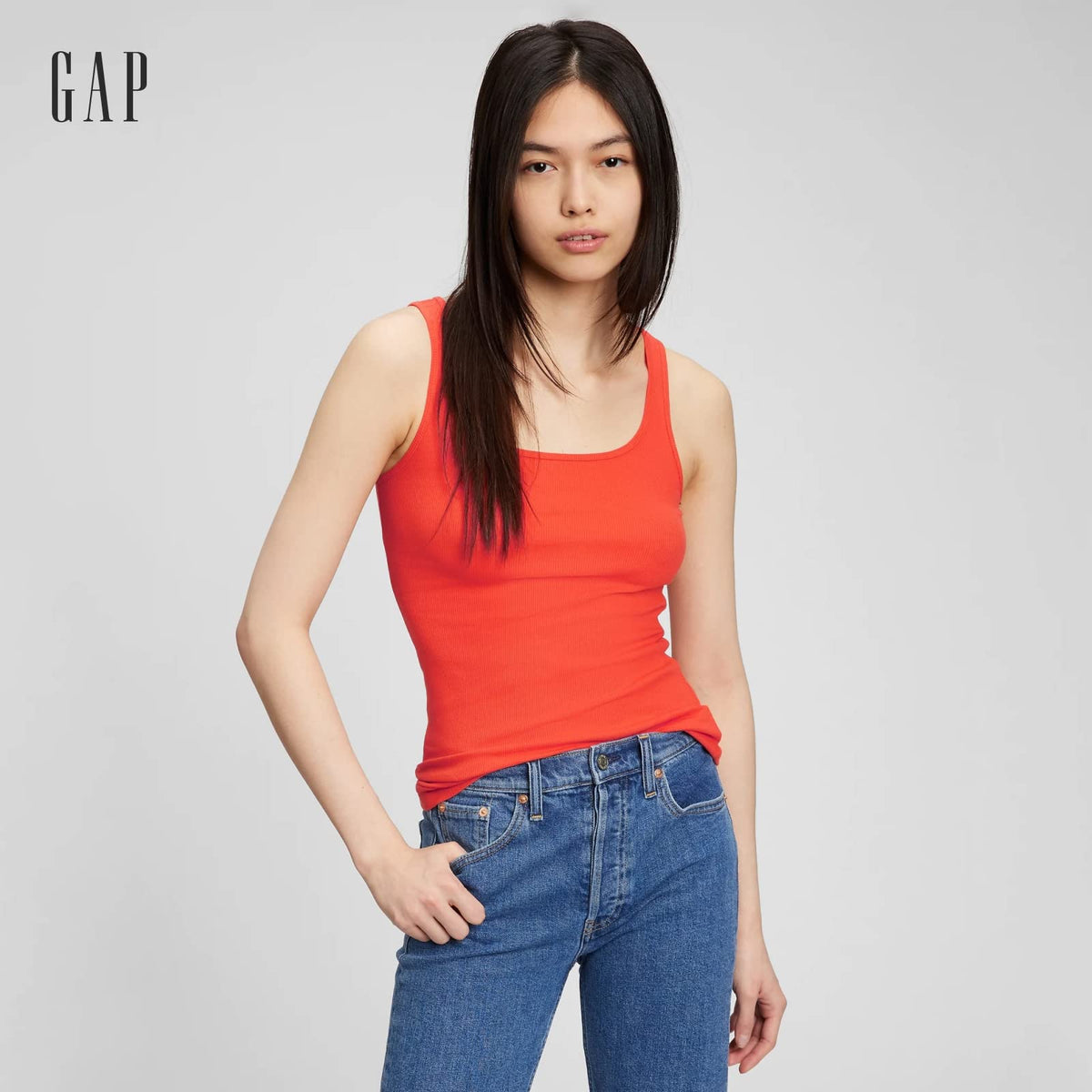 Gap Camiseta sin Mangas Acanalada Camisa Cami para Mujer