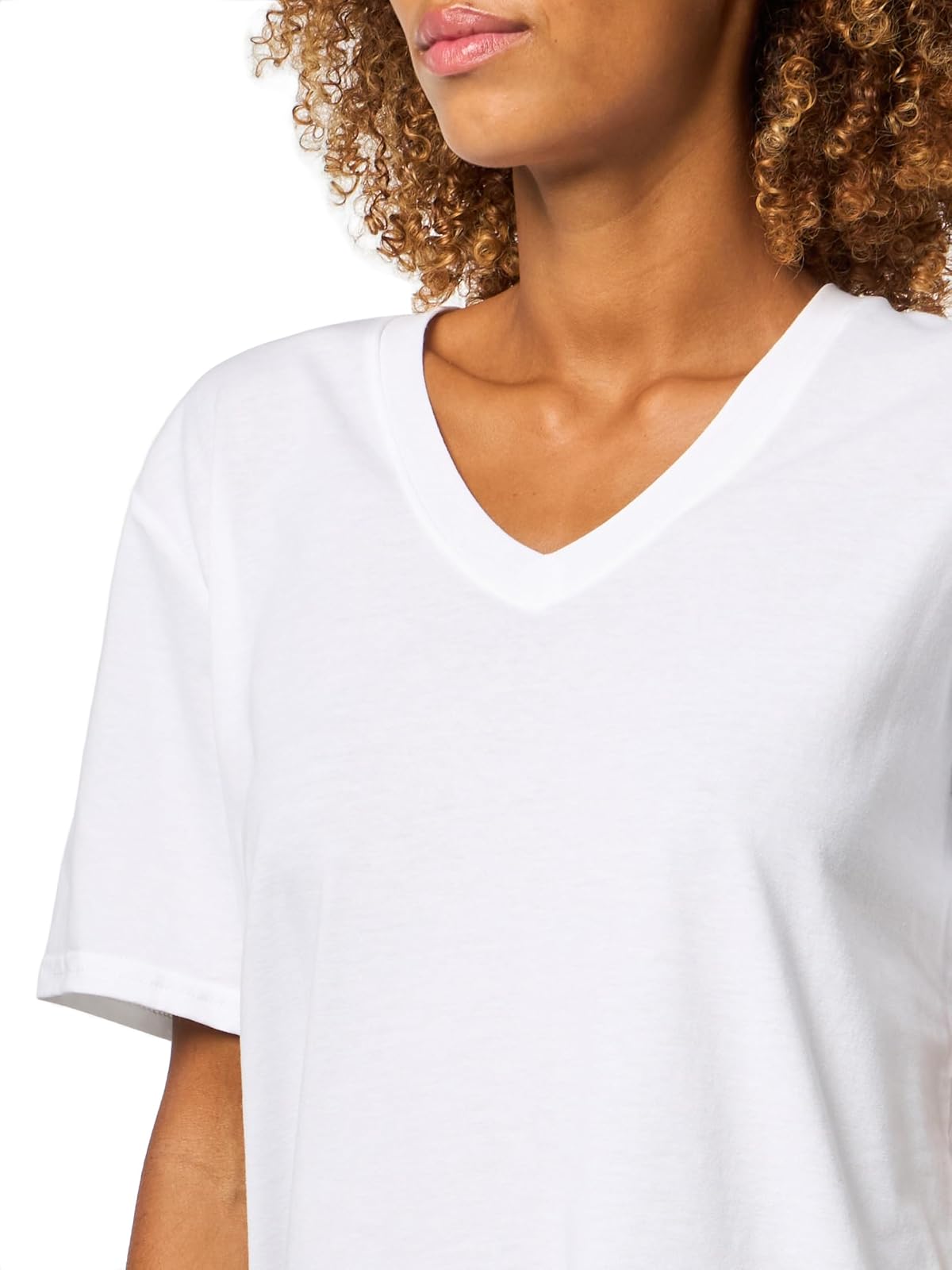 Calvin Klein - Playera de Ajuste clásico con Cuello en V para Mujer