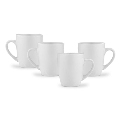 Stone Lain Juego de Vajilla de Gres, Servicio para 4, Blanco Moteado - 4 Mugs - Albie - Blanco moteado