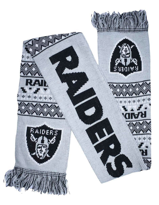 NFL JTNFL-3041-LVR Bufanda para Invierno Raiders Unisex Adulto, Color Gris, Unitalla