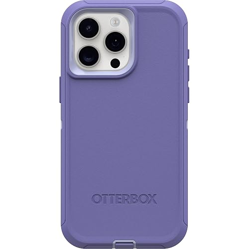 OtterBox - Funda para iPhone 15 Pro MAX (Solamente) Defender Series, Mountain Majesty (Morado), sin Pantalla, Resistente y Duradero, con protección de Puerto, Incluye Soporte de Clip de Funda
