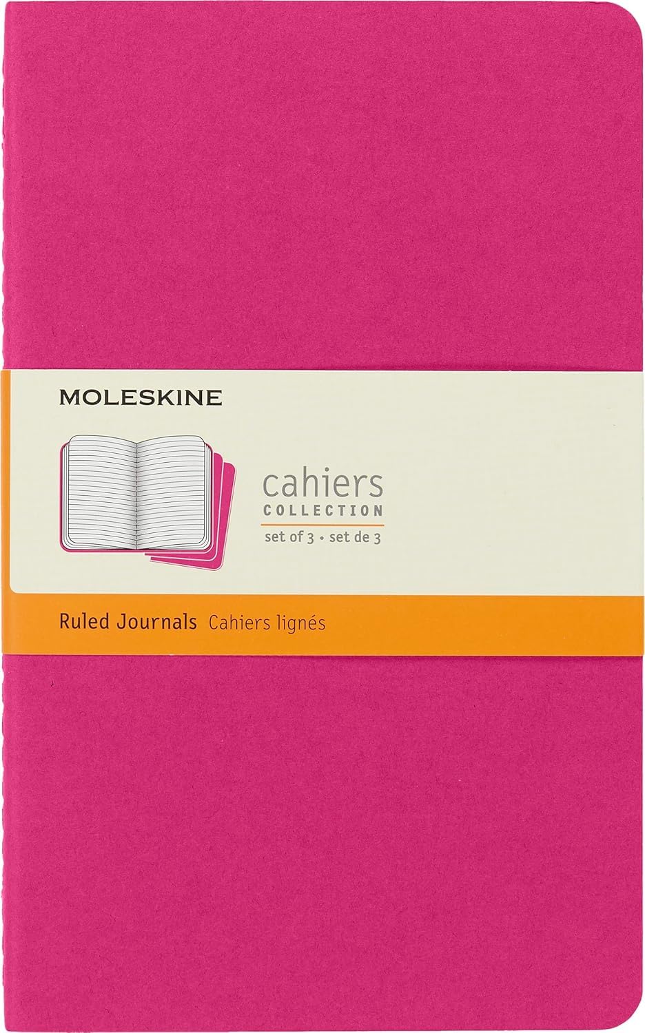 Moleskine Cahier Journal, Large, Ruled, Kinetic Pink (8.25 X 5)