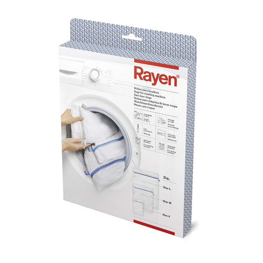 RAYEN | Juego de Bolsas para Lavar Ropa 3 Piezas | Malla Protectora para Lavadora | Ideal para Ropa Delicada y Lencería | Mod. 6087.01