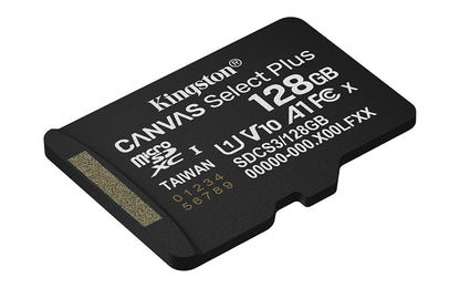 Kingston Canvas Select Plus SDCS3/128GBSP - Tarjeta de Memoria microSD (128 GB, 150R A1, sin Adaptador SD)