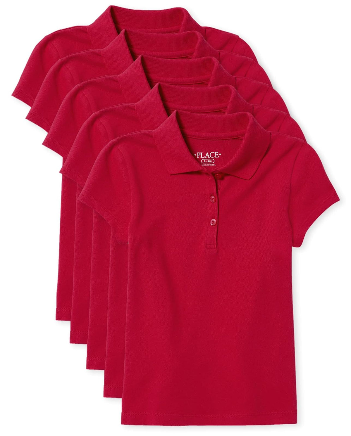 The Children's Place Girls Uniform Pique Polo 5-Pack Camisa Niñas