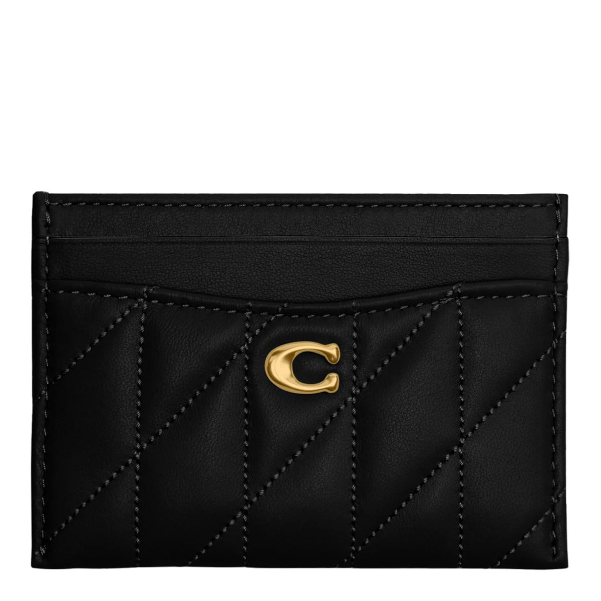 Coach - Funda de piel acolchada para tarjetas - Una talla - Negro -