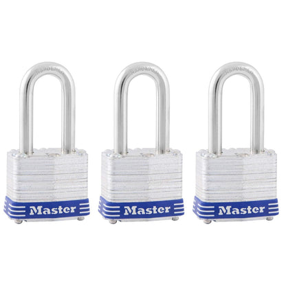 Master Lock 3QLF Juego de Candados Laminados 40 mm, Llave Igualada - Paquete de 3