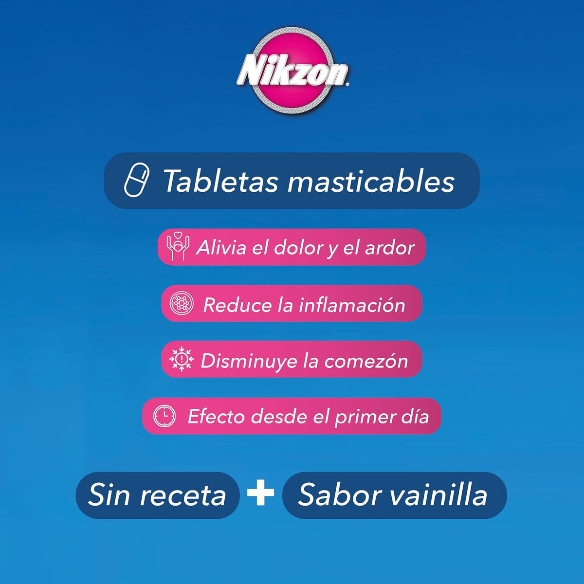 Nikzon Tabletas Masticables para Hemorroides – Alivio del Dolor, Ardor y Comezón, Efecto Antiinflamatorio y Fleboconstrictor, Contiene 1 Caja con 40 Tabletas
