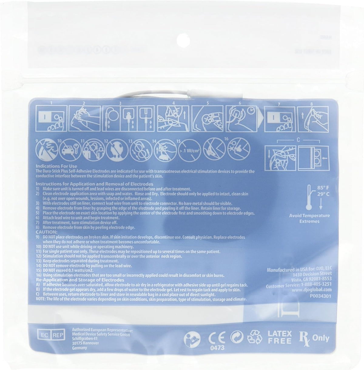 Chattanooga Dura-Stick Plus Self Adhesive Electrodes, 2" Round (40 Pack)