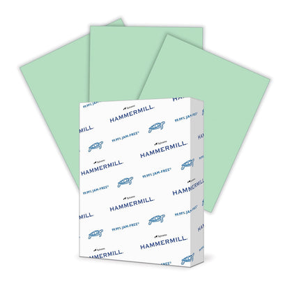 Hammermill Papel de color, papel de impresora verde de 26 libras, 8.5 x 11 pulgadas, 1 resma (500 hojas), fabricado en los Estados Unidos, papel pastel, 104380R