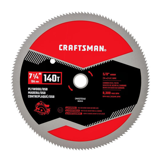 CRAFTSMAN - Hoja de sierra circular de carbono para madera contrachapada, OSB y plástico (CMAS2725140)