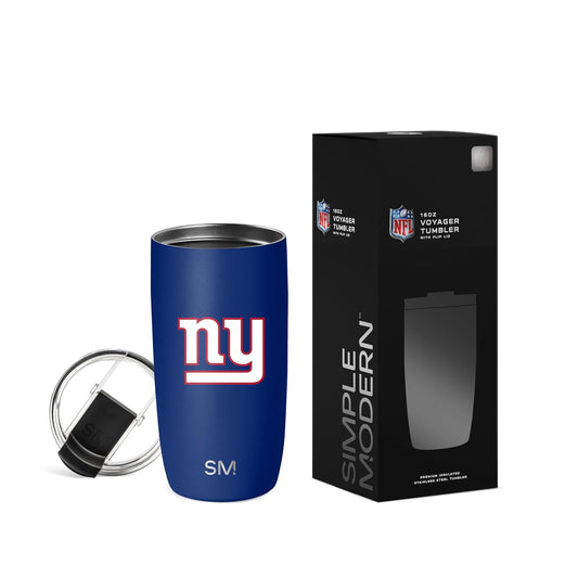Simple Modern - Vaso de café de viaje con licencia oficial de la NFL New York Giants de 16 onzas con tapa abatible, taza de acero inoxidable, regalos de fútbol para hombres y mujeres, colección