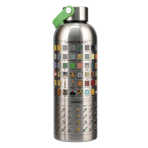 Paladone Minecraft Metal Water Bottle | Officially Licensed Gaming Merchandise