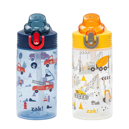 Zak Designs Disney Frozen Set de 2 Botellas de Agua Infantiles - Construcción y rescate