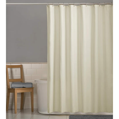 Zenna Home - Cortina de ducha de tela, repelente al agua, forro de tela de microfibra suave para duchas y bañeras, tela lavable con dobladillo pesado, 70 x 72 pulgadas, hueso