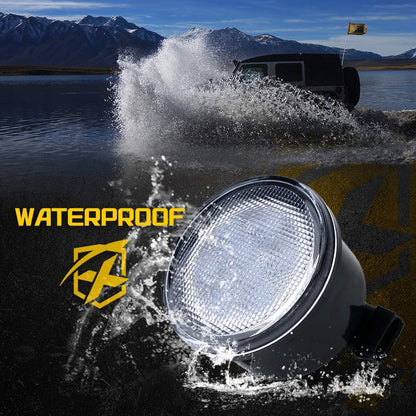 Xprite - Luces LED de señal intermitente ámbar transparente con función de estacionar compatible con Jeep Wrangler JK y Wrangler Unlimited 2007-2018