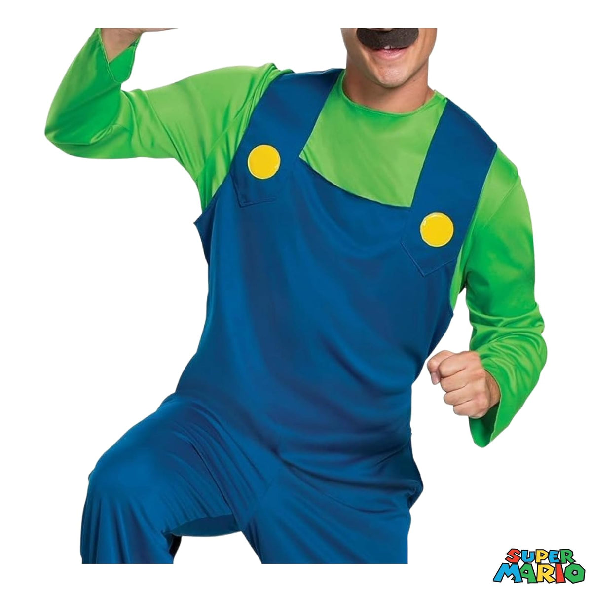 Disguise - Disfraz de Nintendo Super Mario Bros Luigi para adultos, color verde
