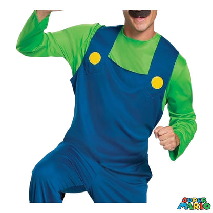 Disguise - Disfraz de Nintendo Super Mario Bros Luigi para adultos, color verde