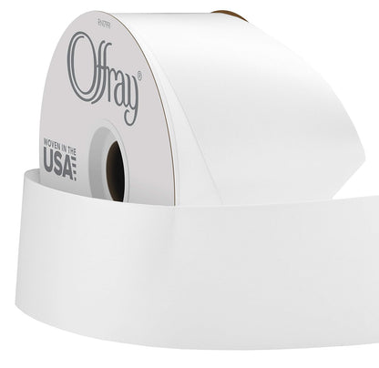 Offray Craft Cinta de satén de Doble Cara, 7/20.3 cm de Ancho por 20-Yard Carrete, Blanco Antiguo, Blanco, 2-1/4 Inch x 50 Yard, 1 - Blanco - 2-1 - 4 Inch x 50 Yard