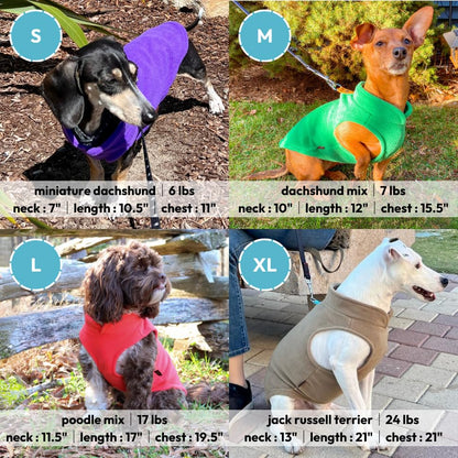 Gooby - Chaleco de forro polar para perro, color marrón, turquesa, talla XS – cálido suéter de forro polar con correa de junta tórica – Abrigo de invierno para perro pequeño – Ropa de perro para clima frío para perros pequeños macho o hembra
