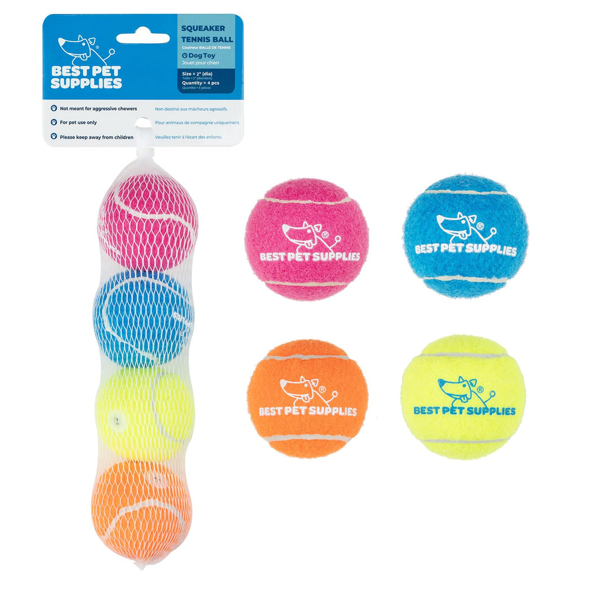 Best Pet Supplies Juguete de Piel Sin Relleno 2 en 1 para Perro - Color Variado - Small (Pack of 4)