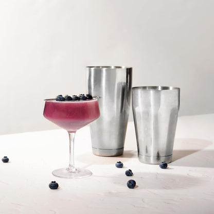 Viski Raye - Vasos de cóctel de vidrio en ángulo, copas de champaña, juego de vasos de martini expreso, juego de 4, 7 onzas