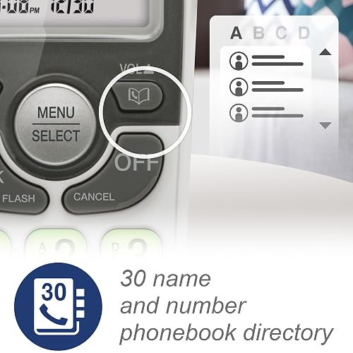 VTech - Teléfono inalámbrico con DECT 6.0, Altavoz dúplex Completo, visualización iluminada, Teclado retroiluminado, identificador de Llamadas/Llamada en Espera, Control de Volumen, Compatible con