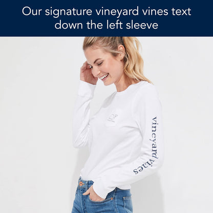 Vineyard Vines Long Sleeve Vintage Whale Pocket T-Shirt Camiseta Mujer