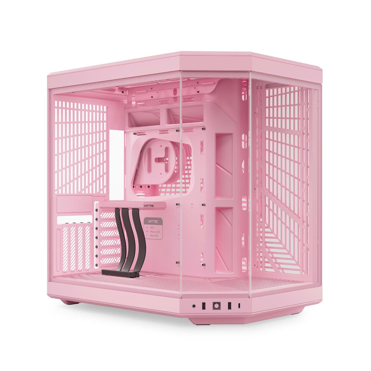 Gabinete Hyte Y70 - CS-HYTE-Y70-SM ATX de Doble cámara - Strawberry Milk Cable Riser