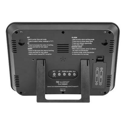 La Crosse Technology W88631 Reloj de Pared Digital atómico Negro con Temperatura