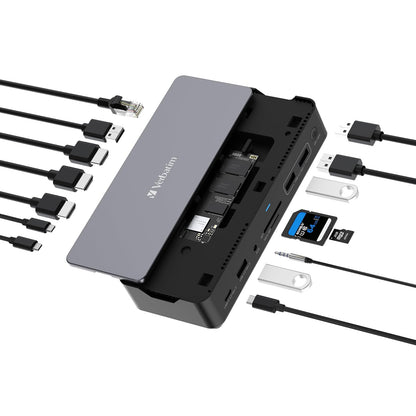 Verbatim Estación de Acoplamiento USB-C Pro 17 en 1, HDMI 4K/8K, PD 100 W - Artículo individual