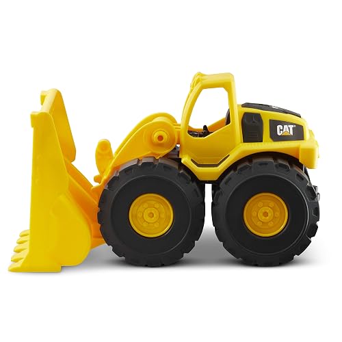 Cat - Juguetes de construcción de 3 Unidades, Paquete de 3 Unidades, 7 Pulgadas, Juguetes Amarillos para vehículos de construcción, Incluye camión volquete, Cargador de Ruedas y Excavadora para niños