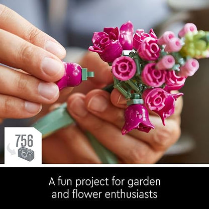 LEGO® Icons 10280 Ramo de Flores Artificiales, Bloques de Construcción para Adultos, Idea Regalo, Decoración Hogar u Oficina (756 Piezas)