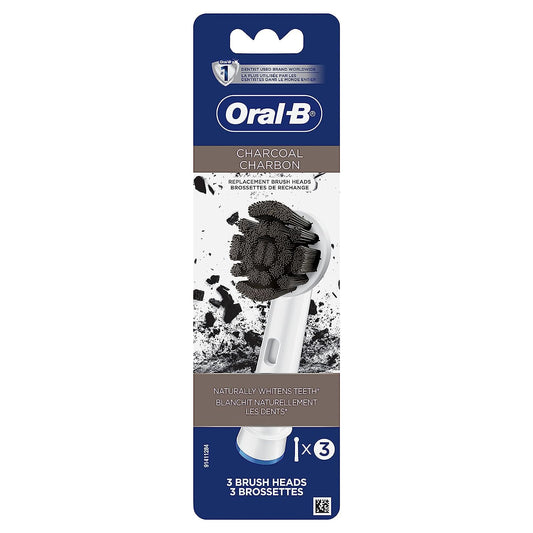 Oral-B Cabezales de repuesto para cepillo de dientes eléctrico de carbón, 3 unidades