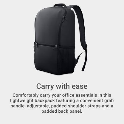 Dell 14-16 EcoLoop Essential Mochila 14-16 - CP3724 - Ligera, dos bolsillos laterales de malla, organizador de accesorios integrado, funda acolchada dedicada para portátil - Negro