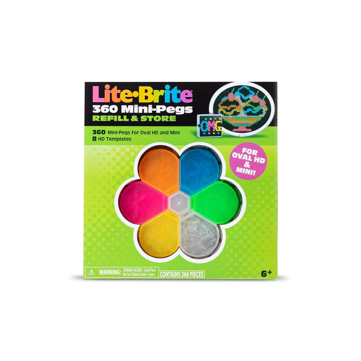 Lite Brite HD Refill & Storage Set, 360 Mini-Pegs