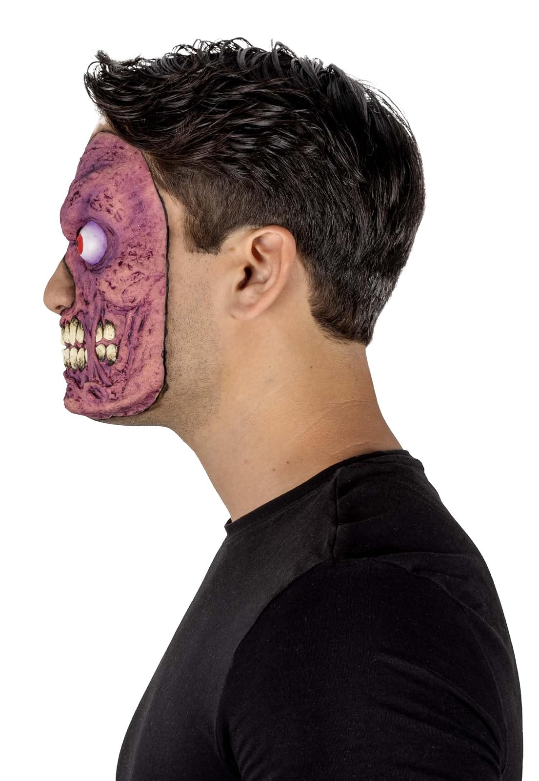 Ghoulish Productions Aplicación Half Mask Purple Zombie, Aplicación de látex Zombie, Ideal para usar en Maquillajes de Halloween y Caracterización