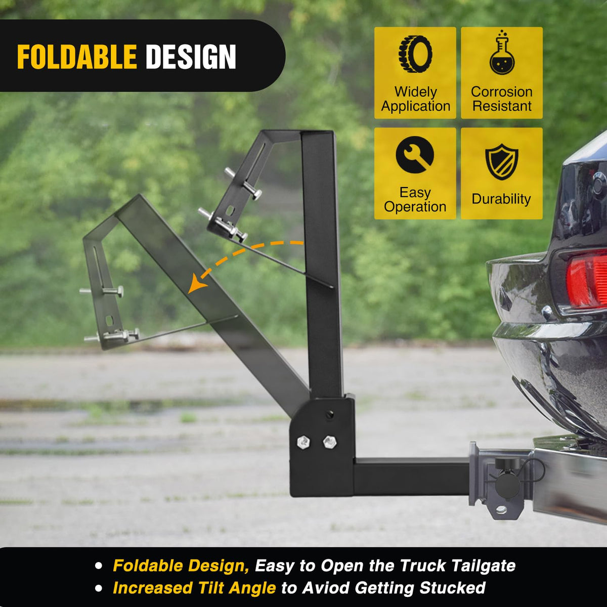 Nilight - Soporte de neumático de repuesto para enganche de remolque ajustable para camión, SUV, ATV, UTV, receptor de 2 pulgadas, se adapta a ruedas de remolque de 4 y 5 y 6 lengüetas