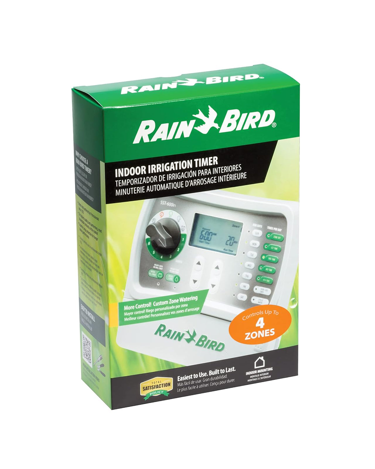 Rain Bird SST400IN Simple-To-Set Indoor Sprinkler/Irrigation System Timer/Controller, 4-Zone/Station (this new/improved model replaces SST400I)