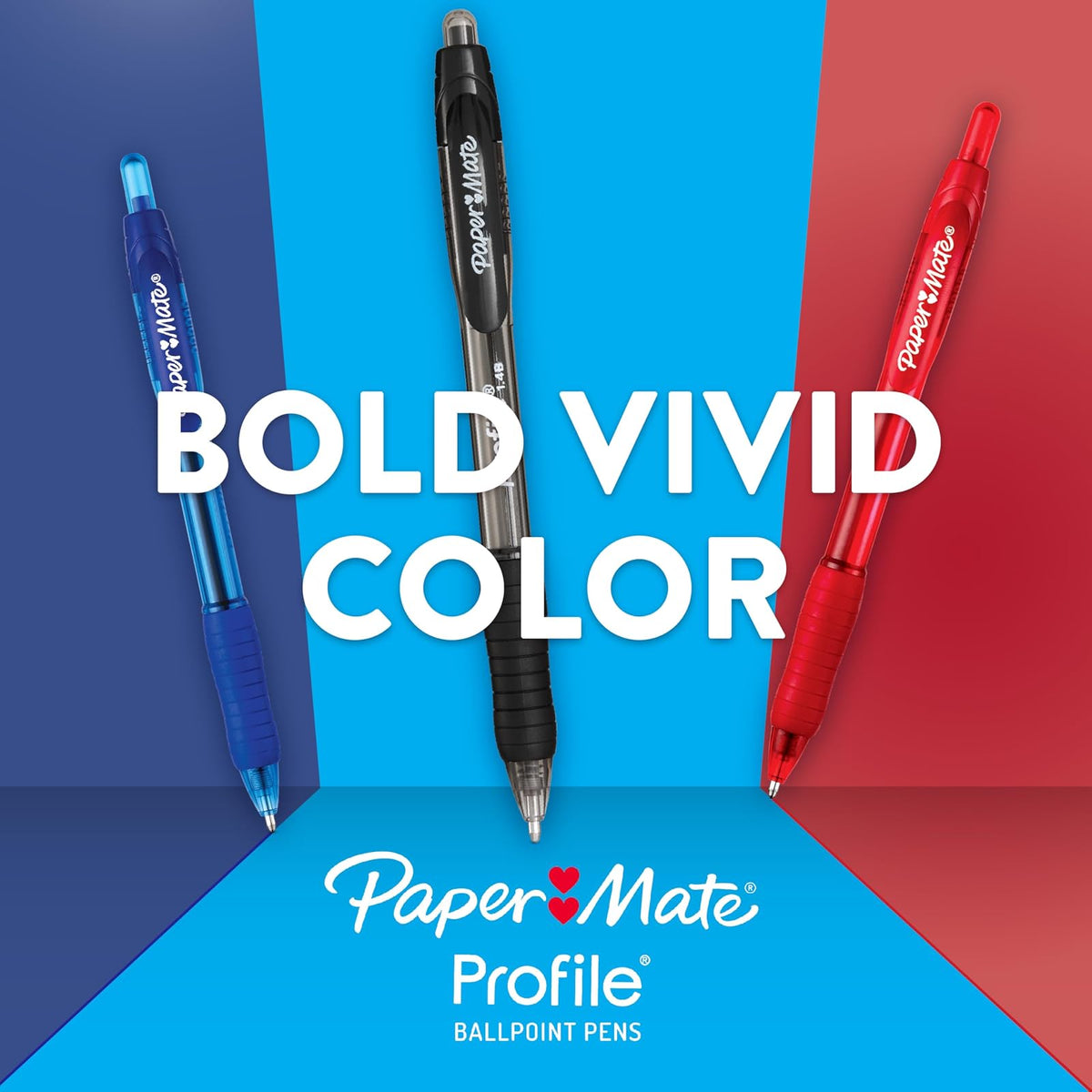 Paper Mate 89465 Profile Retractable Ballpoint Pens, Bold (1.4mm), Black, 12 Count (Package May Vary)