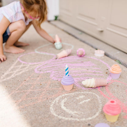 Melissa & Doug - Juego de tizas para helados y pasteles, artes y manualidades para niños, gis para acera para niños a partir de 3 años