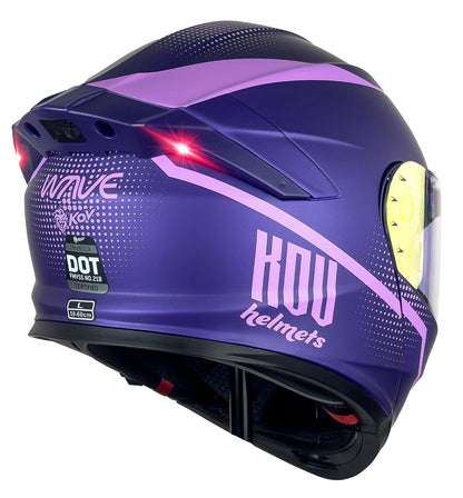 KOV Casco Waves Morado Thunder ABATIBLE para Moto Certificado Dot