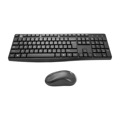 Green Leaf 18-8374 Kit Multimedia Teclado y Mouse Inalambrico 3D, 1000 DPIs, 104 Teclas, Negro