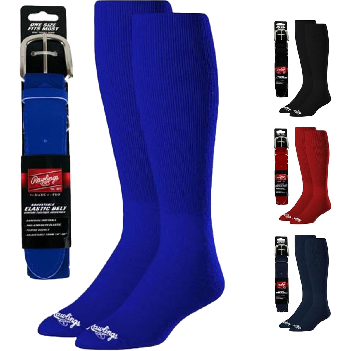 Rawlings combo de cinturón y calcetines para béisbol y softbol - Real - G