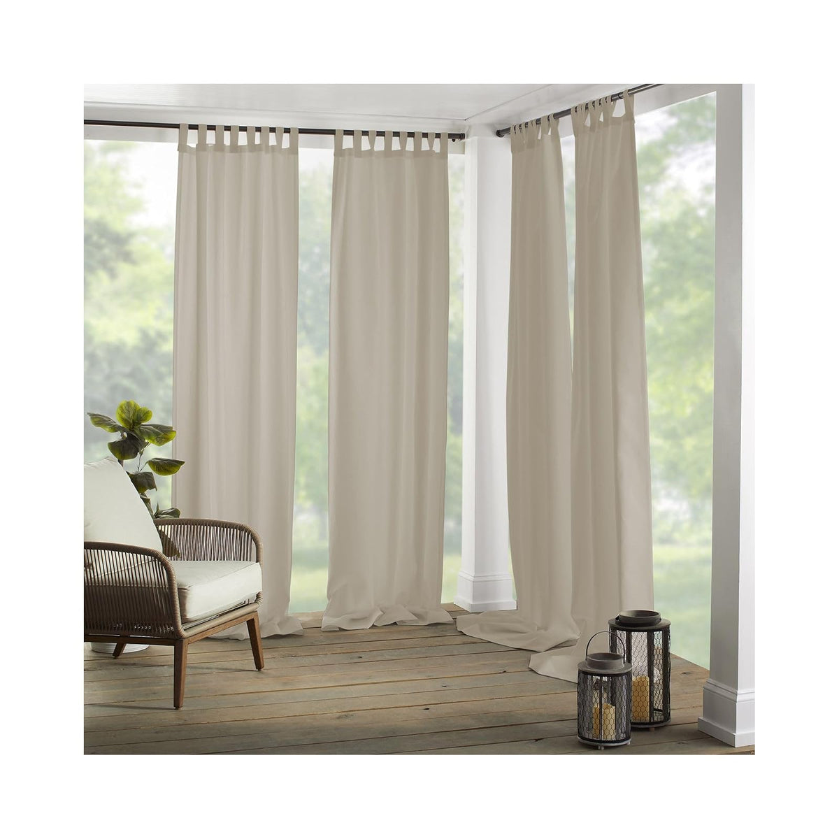 Elrene Home Fashions Cortina de Lengüeta para Interior y Exterior - 132.1An x 213.4Al cm (1 Paneles) - Gris pardo