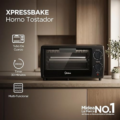 Midea MMTB12MS2B Horno tostador eléctrico, 12L, XpressBake