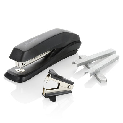 Swingline 54567 - Paquete de grapadora (capacidad de 20 hojas, sin atascos, incluye grapadora, grapas 1250 y removedor de grapas, color negro