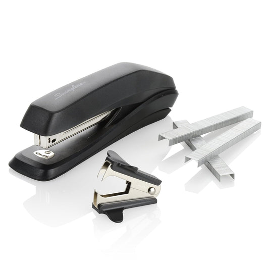Swingline 54567 - Paquete de grapadora (capacidad de 20 hojas, sin atascos, incluye grapadora, grapas 1250 y removedor de grapas, color negro