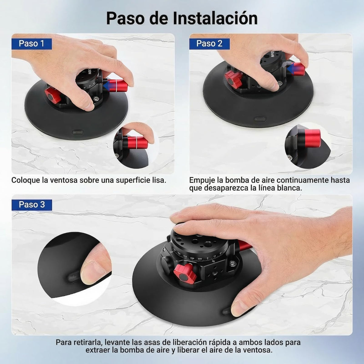 NEEWER Soporte de Succión para Cámara de 6" con Brazo Mágico de Cabeza Esférica, Soporte de Metal para Automóvil, en el Automóvil o Vidrio de Ventana con Orificios de Montaje ARRI de 1/4" 3/8",CA013